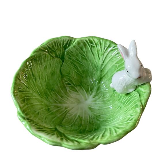 Arlington Designs Figural Bunny Cabbage Bowl 6.5in Spring Easter Decor New - Picture 6 of 16